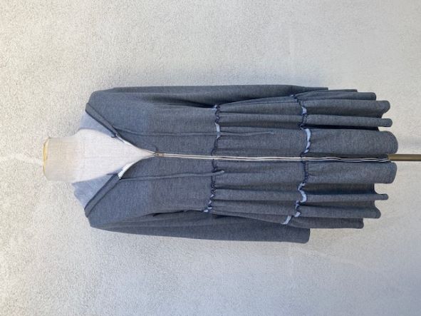 Tiered Huddy Zip-up Sweater Dress Grey